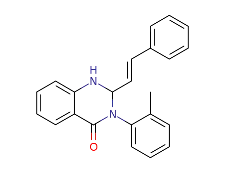 Molecular Structure of 94565-43-2 (4(1H)-Quinazolinone,
2,3-dihydro-3-(2-methylphenyl)-2-(2-phenylethenyl)-)