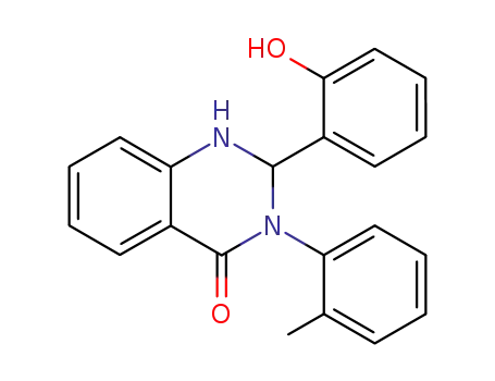 Molecular Structure of 94565-46-5 (4(1H)-Quinazolinone,
2,3-dihydro-2-(2-hydroxyphenyl)-3-(2-methylphenyl)-)