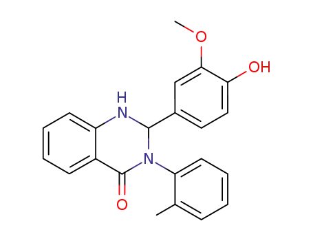Molecular Structure of 94565-58-9 (4(1H)-Quinazolinone,
2,3-dihydro-2-(4-hydroxy-3-methoxyphenyl)-3-(2-methylphenyl)-)