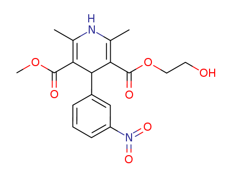 3,5-Pyridinedicarboxylic acid,
1,4-dihydro-2,6-dimethyl-4-(3-nitrophenyl)-, 2-hydroxyethyl methyl ester