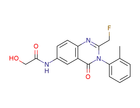 Molecular Structure of 87081-79-6 (Acetamide,
N-[2-(fluoromethyl)-3,4-dihydro-3-(2-methylphenyl)-4-oxo-6-quinazolinyl]
-2-hydroxy-)