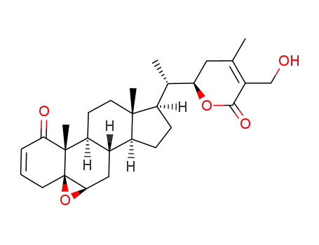 Molecular Structure of 5788-94-3 ((22R)-5,6β-Epoxy-22,27-dihydroxy-1-oxo-5β-ergosta-2,24-dien-26-oic acid δ-lactone)