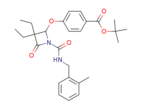 4-[3,3-Diethyl-1-(2-methyl-benzylcarbamoyl)-4-oxo-azetidin-2-yloxy]-benzoic acid tert-butyl ester