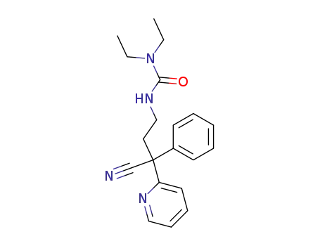 Molecular Structure of 94559-23-6 (Urea, N-[3-cyano-3-phenyl-3-(2-pyridinyl)propyl]-N,N-diethyl-)