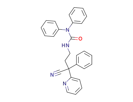 Molecular Structure of 94559-38-3 (Urea, N'-[3-cyano-3-phenyl-3-(2-pyridinyl)propyl]-N,N-diphenyl-)