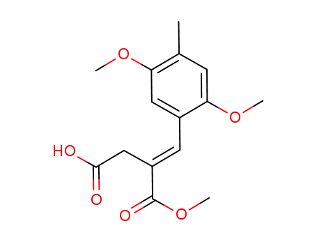 Molecular Structure of 97944-74-6 (Butanedioic acid, [(2,5-dimethoxy-4-methylphenyl)methylene]-, 1-methyl
ester, (E)-)