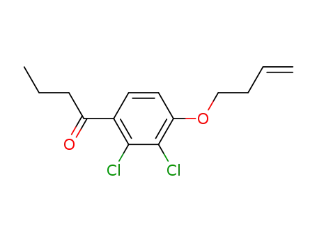 Molecular Structure of 113239-47-7 (1-Butanone, 1-[4-(3-butenyloxy)-2,3-dichlorophenyl]-)