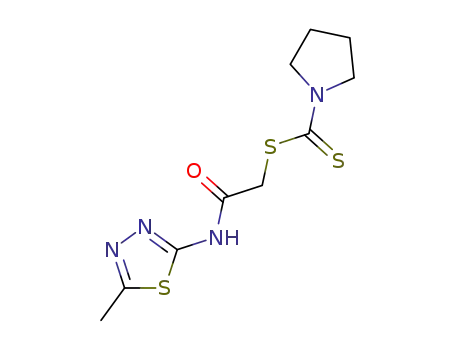 S-(2-acetylamino-5-methyl 1,3,4-thiadiazolyl)-N-pyrrolidino dithiocarbamate