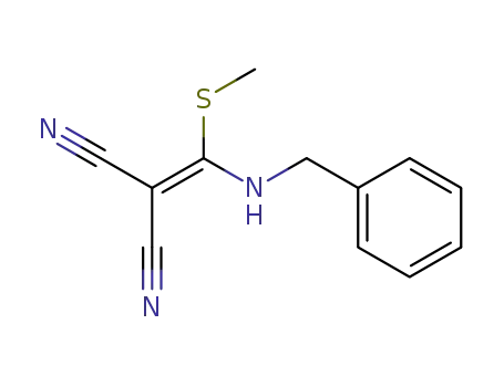 Molecular Structure of 152588-23-3 (Propanedinitrile, [(methylthio)[(phenylmethyl)amino]methylene]-)