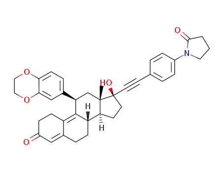 1-[4-[(11β,17α)-11-(2,3-dihydro-1,4-benzodioxin-6-yl)-17-hydroxy-3-oxo-19-nor-pregna-4,9-dien-20-yn-21-yl)phenyl]-2 pyrrolidinone