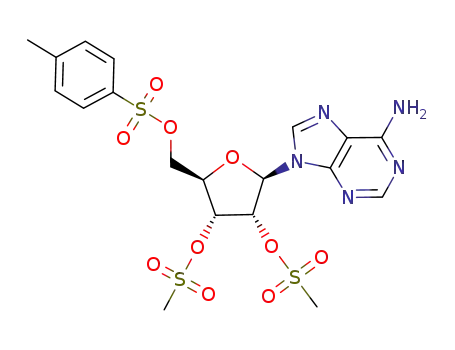 Toluene-4-sulfonic acid (2R,3R,4R,5R)-5-(6-amino-purin-9-yl)-3,4-bis-methanesulfonyloxy-tetrahydro-furan-2-ylmethyl ester