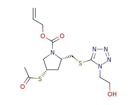 (2S,4S)-4-Acetylsulfanyl-2-[1-(2-hydroxy-ethyl)-1H-tetrazol-5-ylsulfanylmethyl]-pyrrolidine-1-carboxylic acid allyl ester