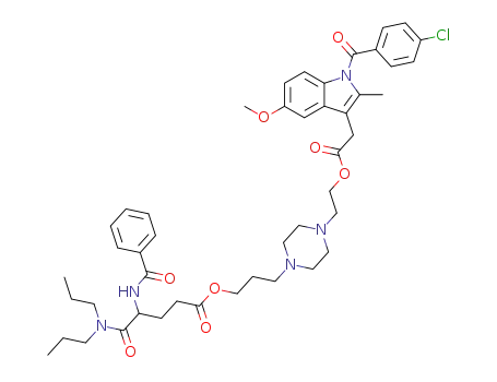 1H-Indole-3-aceticacid, 1-(4-chlorobenzoyl)-5-methoxy-2-methyl-,2-[4-[3-[[4-(benzoylamino)-5-(dipropylamino)-1,5-dioxopentyl]oxy]propyl]-1-piperazinyl]ethylester