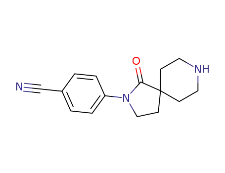Molecular Structure of 685544-34-7 (Benzonitrile, 4-(1-oxo-2,8-diazaspiro[4.5]dec-2-yl)-)