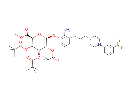 (2S,3S,4S,5R,6S)-6-(2-Amino-3-{2-[4-(3-trifluoromethyl-phenyl)-piperazin-1-yl]-ethylamino}-phenoxy)-3,4,5-tris-(2,2-dimethyl-propionyloxy)-tetrahydro-pyran-2-carboxylic acid methyl ester