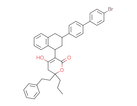 3-[3-(4'-bromo-biphenyl-4-yl)-1,2,3,4-tetrahydro-naphthalen-1-yl]-4-hydroxy-6-phenethyl-6-propyl-5,6-dihydro-pyran-2-one