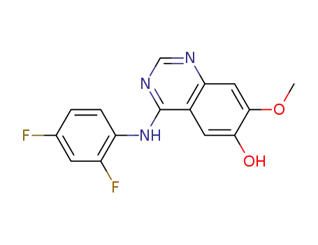 Molecular Structure of 184475-74-9 (6-Quinazolinol, 4-[(2,4-difluorophenyl)amino]-7-methoxy-)