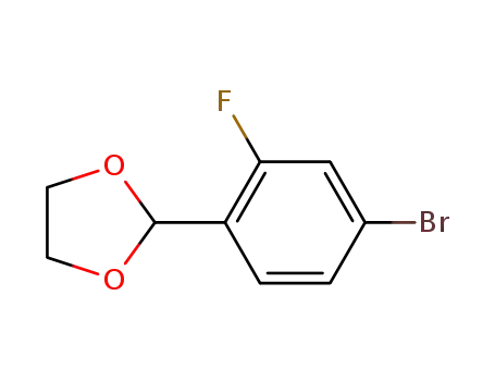 Molecular Structure of 248270-23-7 (1-BROMO-4-(1,3-DIOXOLAN-2-YL)-3-FLUOROBENZENE)