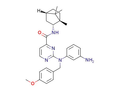2-(3-aminophenyl-(4-methoxybenzyl)-amino)-N-(1,7,7-trimethylbicyclo[2.2.1]heptan-endo-2-yl)pyrimidine-4-carboxamide