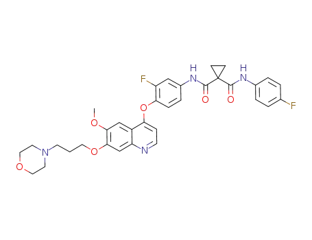 N-(3-fluoro-4-((6-methoxy-7-(3-morpholinopropoxy)quinolin-4-yl)-oxy)phenyl)-n-(4-fluorophenyl)cyclopropane-1,1-dicarboxamide