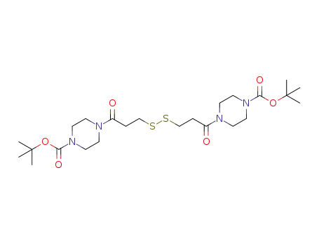 di-tert-butyl 4,4'-(3,3'-disulfanediylbis(propanoyl))bis(piperazine-1-carboxylate)