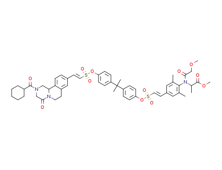 methyl N-(4-((E)-2-((4-(2-(4-((((E)-2-(2-(cyclohexanecarbonyl)-4-oxo-1,3,4,6,7,11b-hexahydro-2H-pyrazino[2,1-a]isoquinolin-9-yl)vinyl)sulfonyl)oxy)phenyl)propan-2-yl)phenoxy)sulfonyl)vinyl)-2,6-dimethylphenyl)-N-(2-methoxyacetyl)alaninate