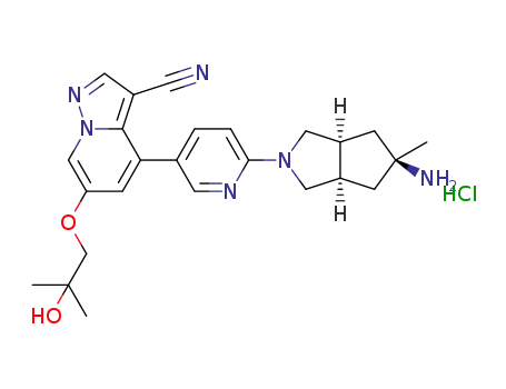 4-(6-((3aR,5r,6aS)-5-amino-5-methylhexahydrocyclopenta[c]pyrrol-2(1H)-yl)pyridin-3-yl)-6-(2-hydroxy-2-methylpropoxy)pyrazolo[1,5-a]pyridine-3-carbonitrile hydrochloride