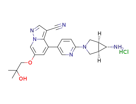 4-(6-((1R,5S,6s)-6-amino-3-azabicyclo[3.1.0]hexan-3-yl)pyridin-3-yl)-6-(2-hydroxy-2-methylpropoxy)pyrazolo[1,5-a]pyridine-3-carbonitrile hydrochloride