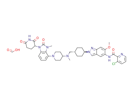 3-chloro-N-[2-[(1r,4r)-4-[[[1-[1-(2,6-dioxo-3-piperidyl)-3-methyl-2-oxo-benzimidazol-4-yl]-4-piperidyl]-methyl-amino]methyl]cyclohexyl]-6-methoxy-indazol-5-yl]pyridine-2-carboxamide formate