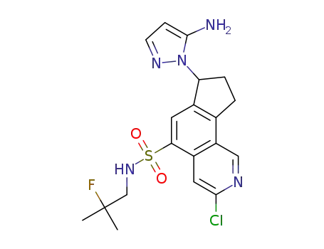 7-(5-aminopyrazol-1-yl)-3-chloro-N-(2-fluoro-2-methylpropyl)-8,9-dihydro-7H-cyclopenta[h]isoquinoline-5-sulfonamide