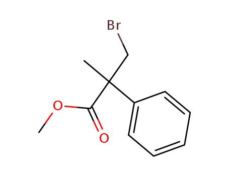 Molecular Structure of 84782-16-1 (Benzeneacetic acid, a-(bromomethyl)-a-methyl-, methyl ester)