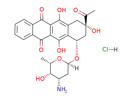 5,12-Naphthacenedione,9-acetyl-7-[(3-amino-2,3,6-trideoxy-a-L-lyxo-hexopyranosyl)oxy]-7,8,9,10-tetrahydro-6,9,11-trihydroxy-,hydrochloride (1:1), (7S,9S)-