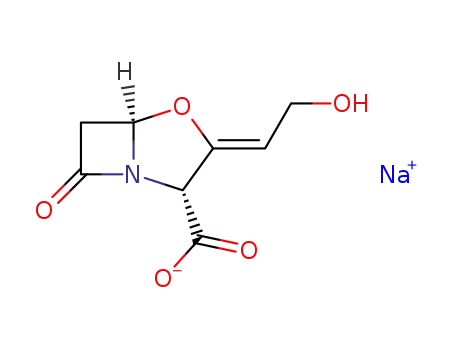 Molecular Structure of 57943-81-4 (sodium [2R-(2alpha,3Z,5alpha)]-3-(2-hydroxyethylidene)-7-oxo-4-oxa-1-azabicyclo[3.2.0]heptane-2-carboxylate)