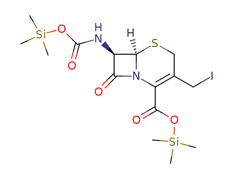 5-Thia-1-azabicyclo[4.2.0]oct-2-ene-2-carboxylic acid,
3-(iodomethyl)-8-oxo-7-[[[(trimethylsilyl)oxy]carbonyl]amino]-,
trimethylsilyl ester, (6R,7R)-