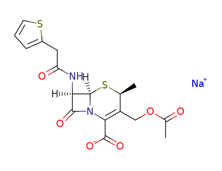 sodium 7-(2-thienylacetamido)-2β-methyl-3-acetoxymethylceph-3-em-4-carboxylate