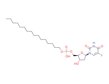 Phosphoric acid (2R,3S,5R)-5-(5-fluoro-2,4-dioxo-3,4-dihydro-2H-pyrimidin-1-yl)-3-hydroxy-tetrahydro-furan-2-ylmethyl ester hexadecyl ester