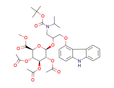 methyl <(R,S)-3-N-tert-butoxycarbonylisopropylamino-1-(carbazol-4-yloxy)prop-2-yl-2,3,4-tri-O-acetyl-β-D-glucopyranosid>uronate