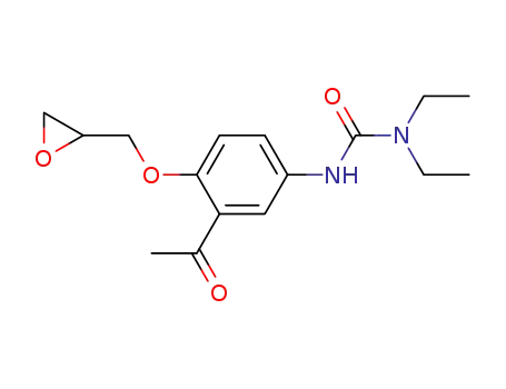 Molecular Structure of 56980-98-4 (3-(3-acetyl-4-(oxiran-2-ylMethoxy)phenyl)-1,1-diethylurea)