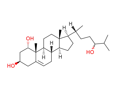 Molecular Structure of 59780-19-7 (Cholest-5-ene-1α,3β,24-triol)