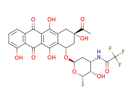 Molecular Structure of 68594-06-9 (N-(Trifluoroacetyl)-1-desMethyl Daunorubicin)