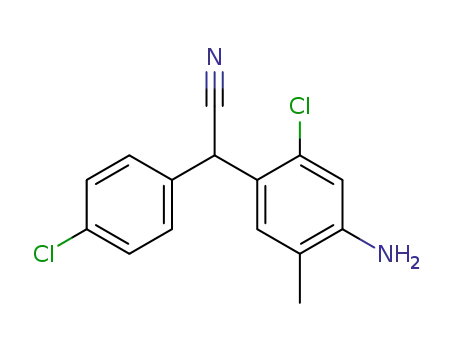 Molecular Structure of 61437-85-2 (2-(4-Amino-2-chloro-5-methylphenyl)-2-(4-chlorophenyl)acetonitrile)