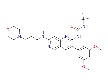 1-tert-butyl-3-[3-(3,5-dimethoxy-phenyl)-7-(3-morpholin-4-yl-propylamino)-[1,6]naphthyridin-2-yl]-urea