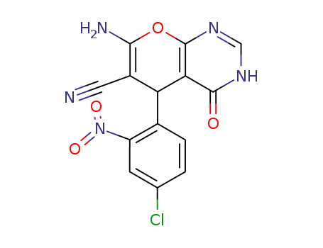 7-amino-5-(4-chloro-2-nitro-phenyl)-4-oxo-3,5-dihydro-4H-pyrano[2,3-d]pyrimidine-6-carbonitrile