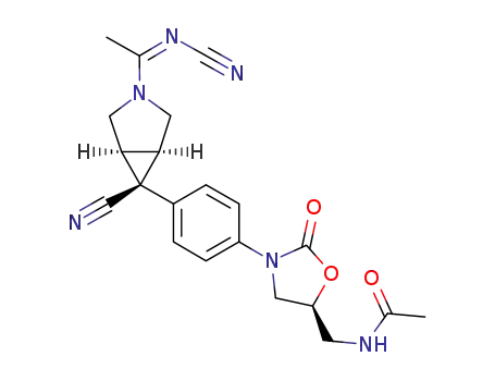 N-[5(S)-3-[4-[(1α,5α6β)-(6-cyano-3-(N-cyano-1-iminoethyl)-3-azabicyclo[3.1.0]hexan-6-yl)]phenyl]-2-oxooxazolidin-5-ylmethyl]acetamide