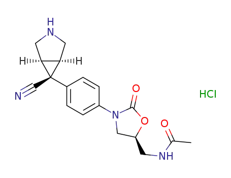N-[5(S)-3-[4-[(1α,5α6β)-(6-cyano-3-azabicyclo[3.1.0]hexan-6-yl)]phenyl]-2-oxooxazolidin-5-ylmethyl]acetamide hydrochloride