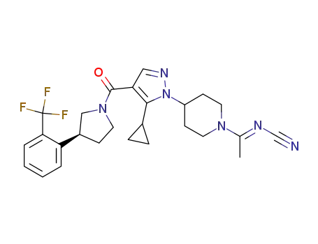 1-{1-[1-(1-cyanoiminoethyl)piperidin-4-yl]-5-cyclopropyl-1H-pyrazole-4-carbonyl}-3-[(S)-(2-trifluoromethylphenyl)]pyrrolidine
