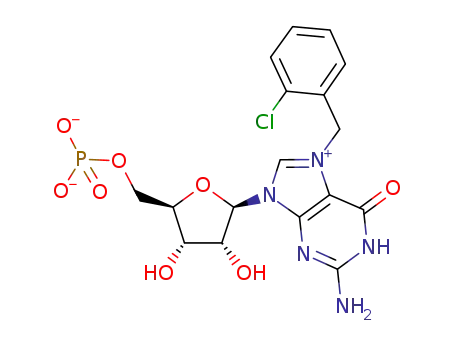 ((2R,3S,4R,5R)-5-(2-amino-7-(2-chlorobenzyl)-6-oxo-1H-purin-1-ium-9(6H)-yl)-3,4-dihydroxytetrahydrofuran-2-yl)methyl phosphate
