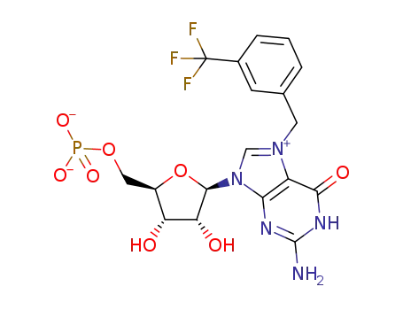 ((2R,3S,4R,5R)-5-(2-amino-6-oxo-7-(3-(trifluoromethyl)benzyl)-1H-purin-1-ium-9(6H)-yl)-3,4-dihydroxytetrahydrofuran-2-yl)methyl phosphate