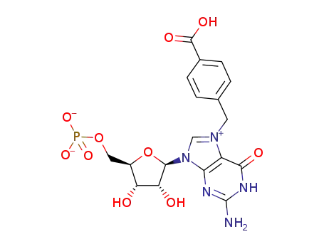 ((2R,3S,4R,5R)-5-(2-amino-7-(4-carboxybenzyl)-6-oxo-1H-purin-1-ium-9(6H)-yl)-3,4-dihydroxytetrahydrofuran-2-yl)methyl phosphate