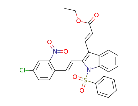 (E)-ethyl 3-(2-(4-chloro-2-nitrostyryl)-1-phenylsulfonyl-1H-indol-3-yl)acrylate